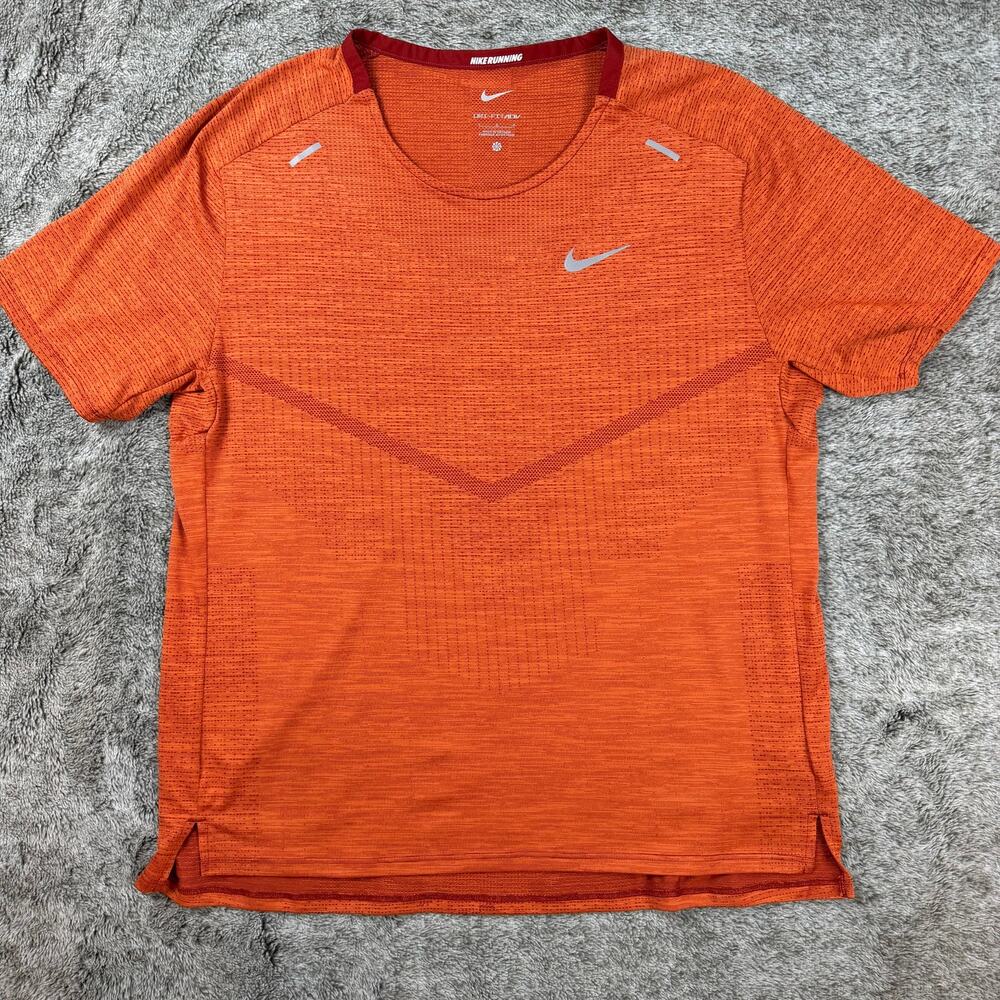 Nike Running TechKnit Ultra Tee Men's Large Orange